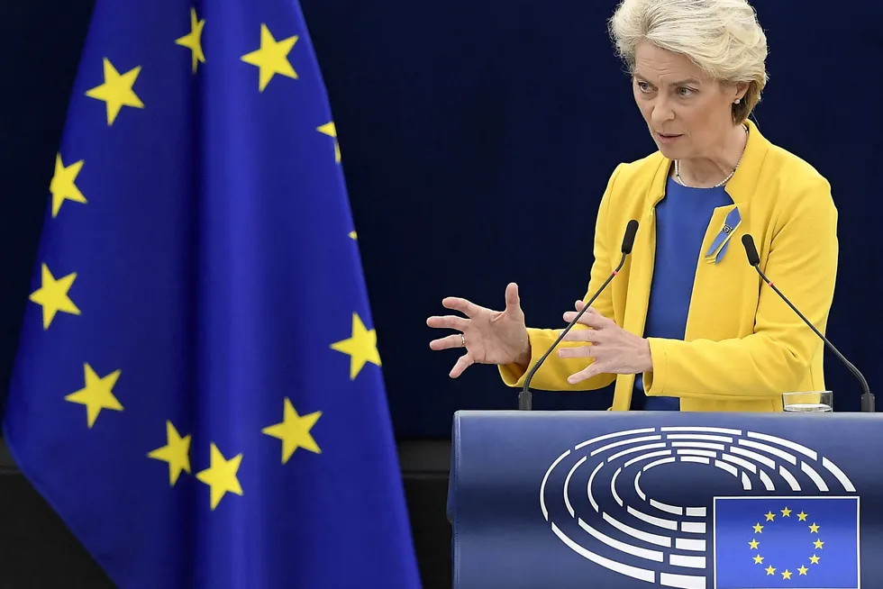 Strong message: European Commission President Ursula von der Leyen delivers her annual state of the union speech in Strasbourg.
