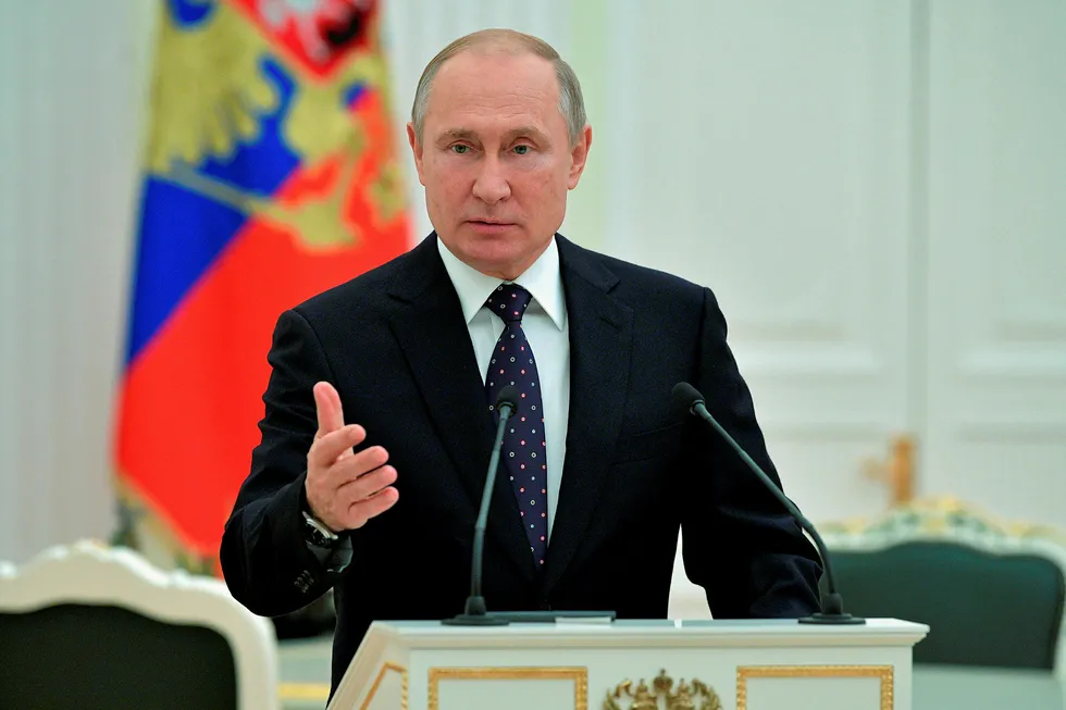 Russian President Vladimir Putin remotely inaugurated a fish processing plant in Russia.