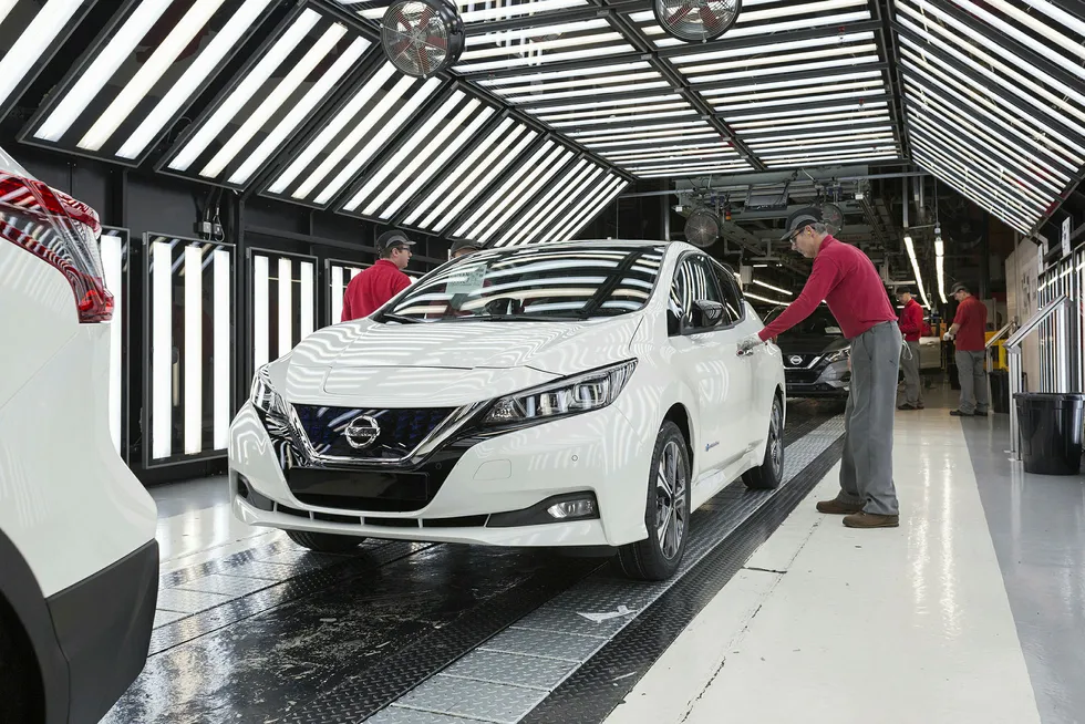 Nissan Leaf produseres ved Nissans fabrikk i Sunderland.