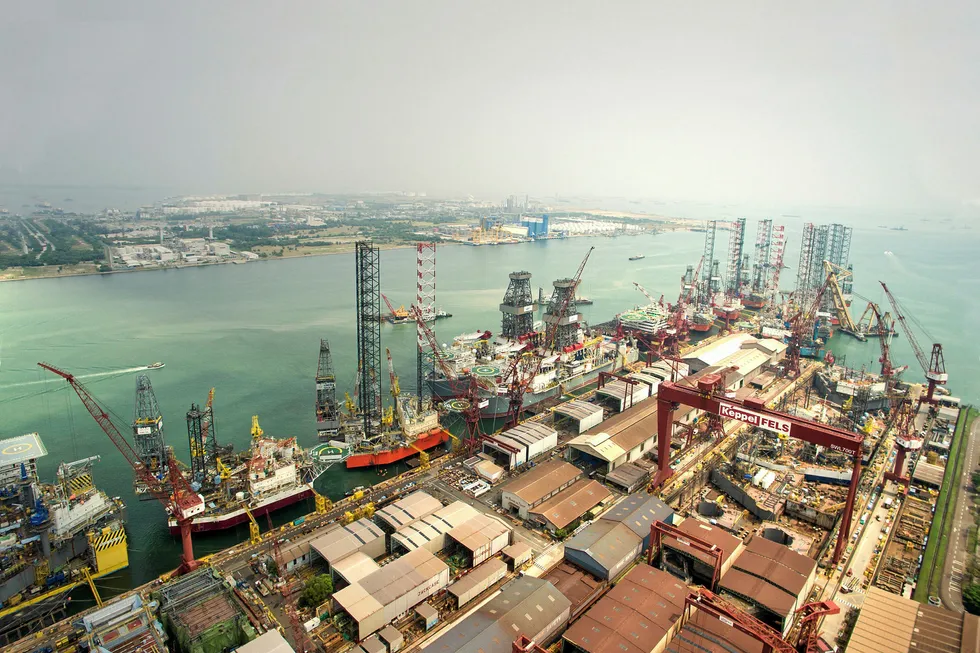 Delayed deliveries: newbuild rigs lined up at Singapore yard Keppel Fels