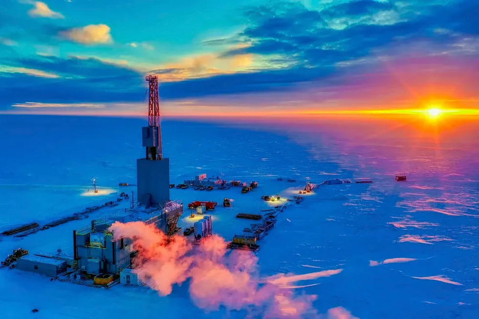 Drilling operations on Pantheon Resources’ Aphun oil discovery in Alaska in 2021.