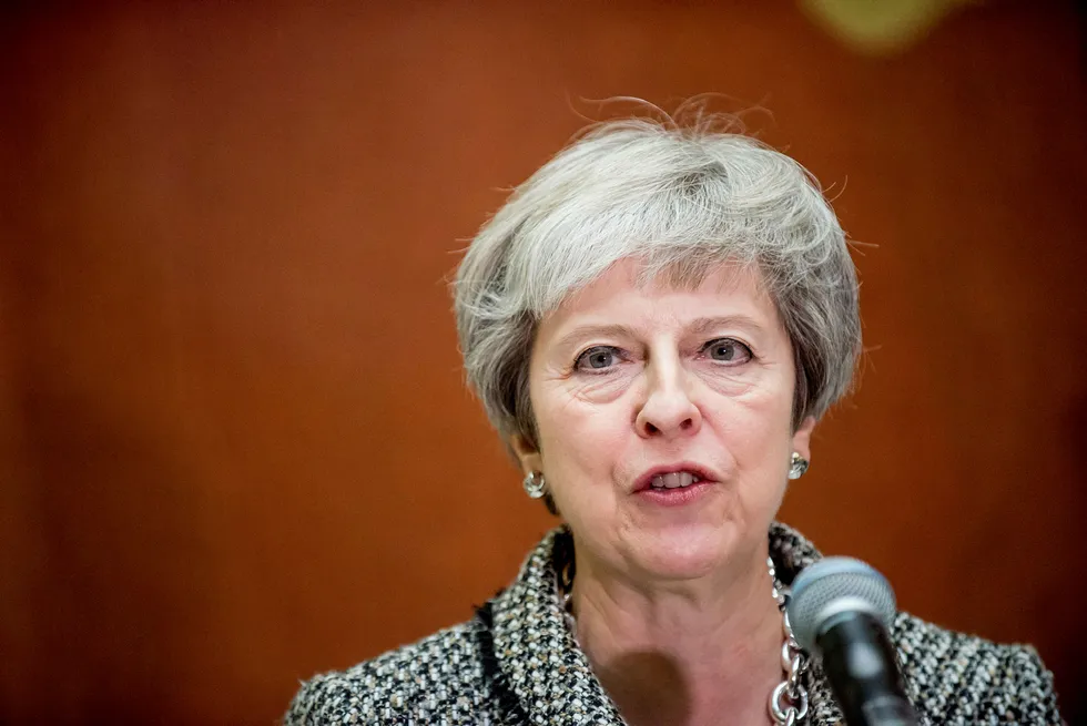 Theresa May besøkte Stortinget under Nordisk råds sesjon tidligere denne uken.
