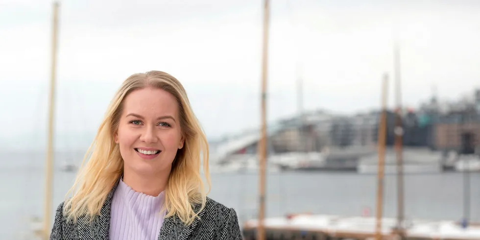 Blue Lice er ett av 18 selskaper som deltar i "Seafood Innovation Award" under NASF i mars. Her: daglig leder Karoline Sjødal Olsen.