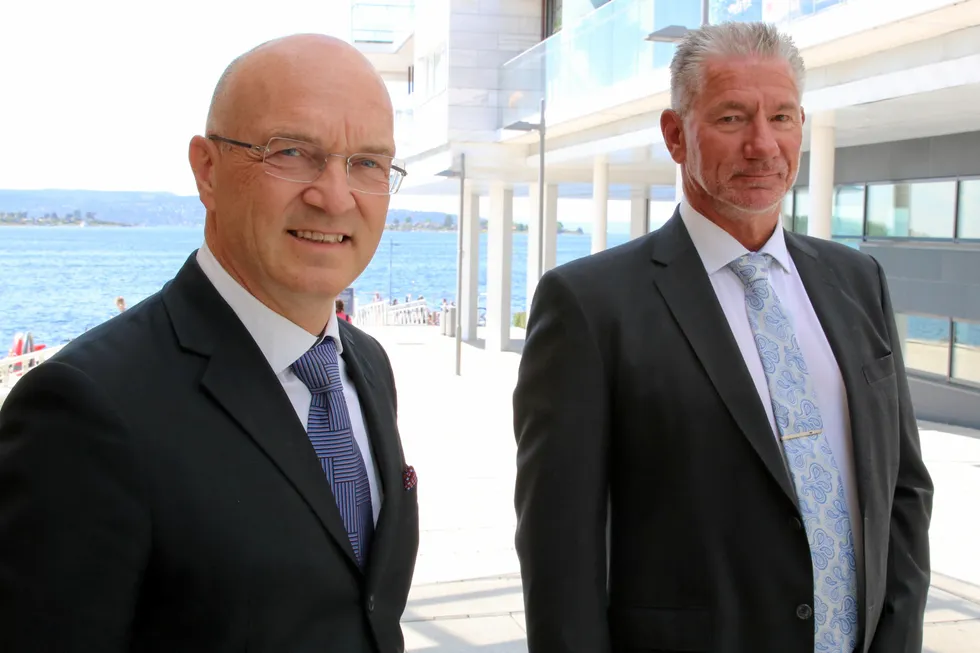 Ambitious plans: Crown LNG chief financial officer Jorn Husemoen (left) and chief executive Gunnar Knutsen (right)