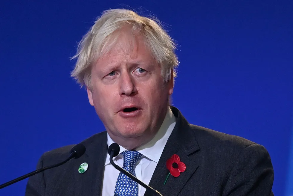Calls: UK Prime Minister Boris Johnson speaks during the opening ceremony of the COP26 UN Climate Change Conference in Glasgow on 1 November.