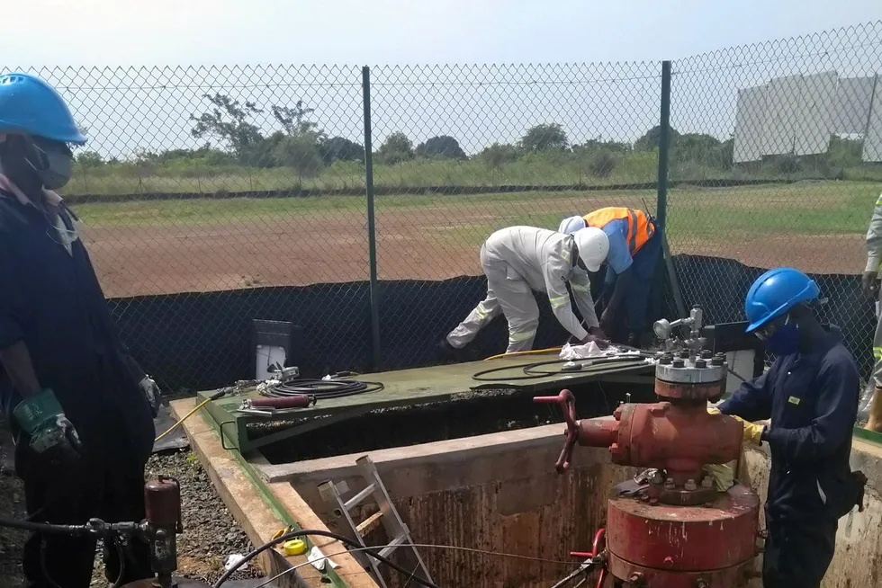 Major drilling campaign: a wellhead on one of the initial probes drilled by TotalEnergies in Uganda