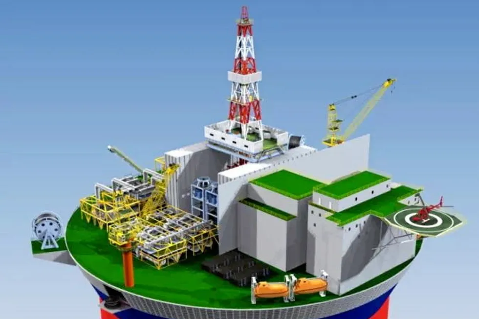 Going around: an illustration of the cylindrical FPSO being built COOEC’s Qingdao yard