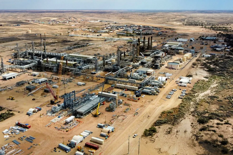 . An aerial view of construction on the Moomba CCS project, which was commissioned earlier this month.