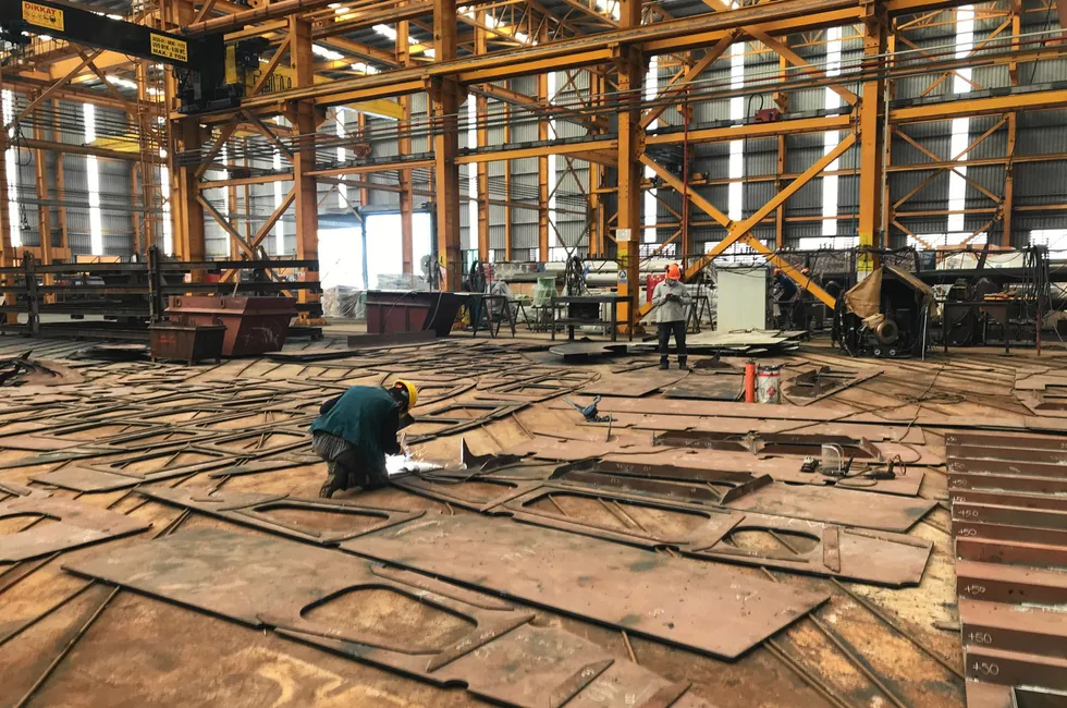 Illustrasjonsfoto av fartøy under bygging ved Cemre Shipyard i Tyrkia.