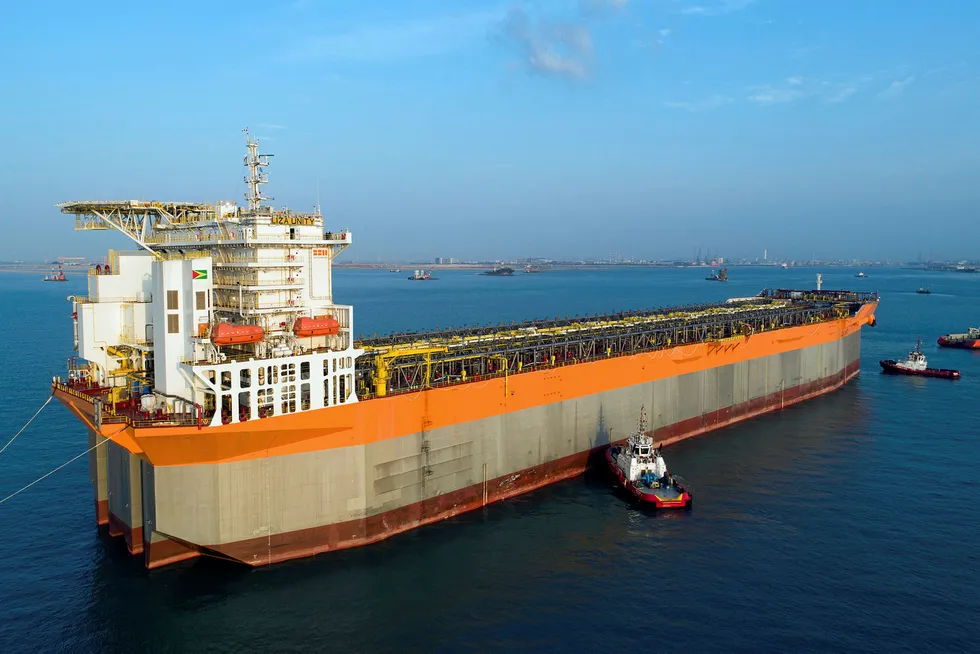 Getting ready: the Liza Unity FPSO hull at SWS