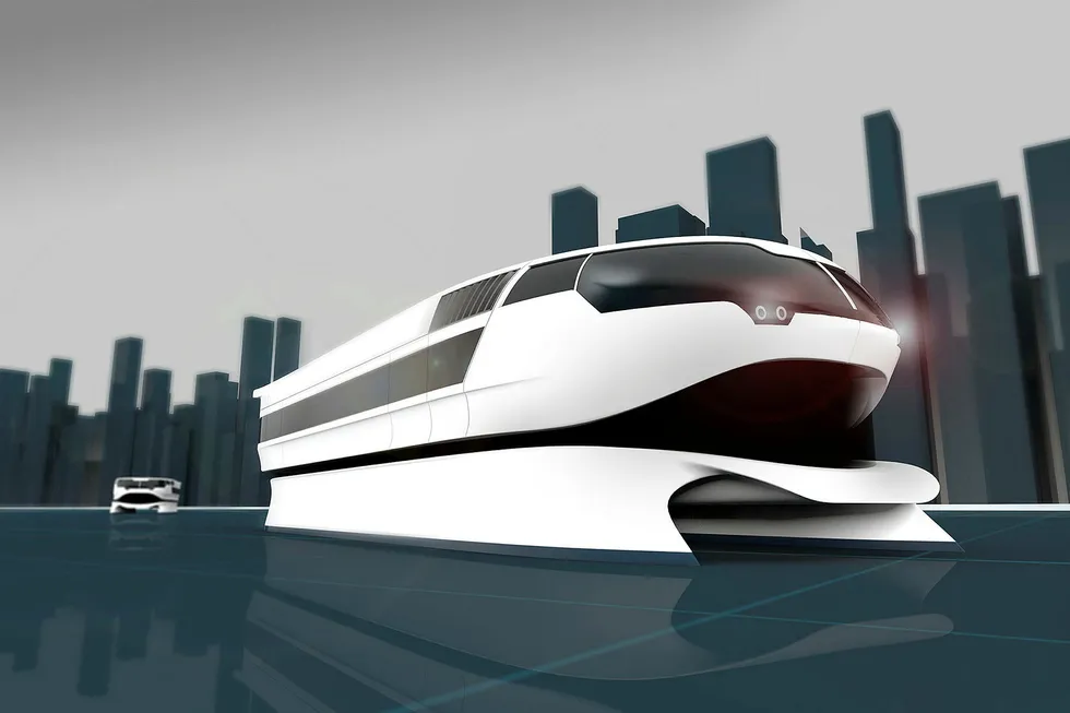 Elektrisk hurtigbåt. Maritime CleanTech har laget et konsept for en elektrisk hurtigbåt, Urban Water Shuttle. En pilot skal bygges og settes i drift ved Stavanger innen 2022. Foto: Maritime CleanTech