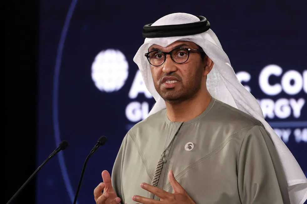 Sultan Ahmed Al Jaber, the chief executive of the Abu Dhabi National Oil Company (Adnoc),