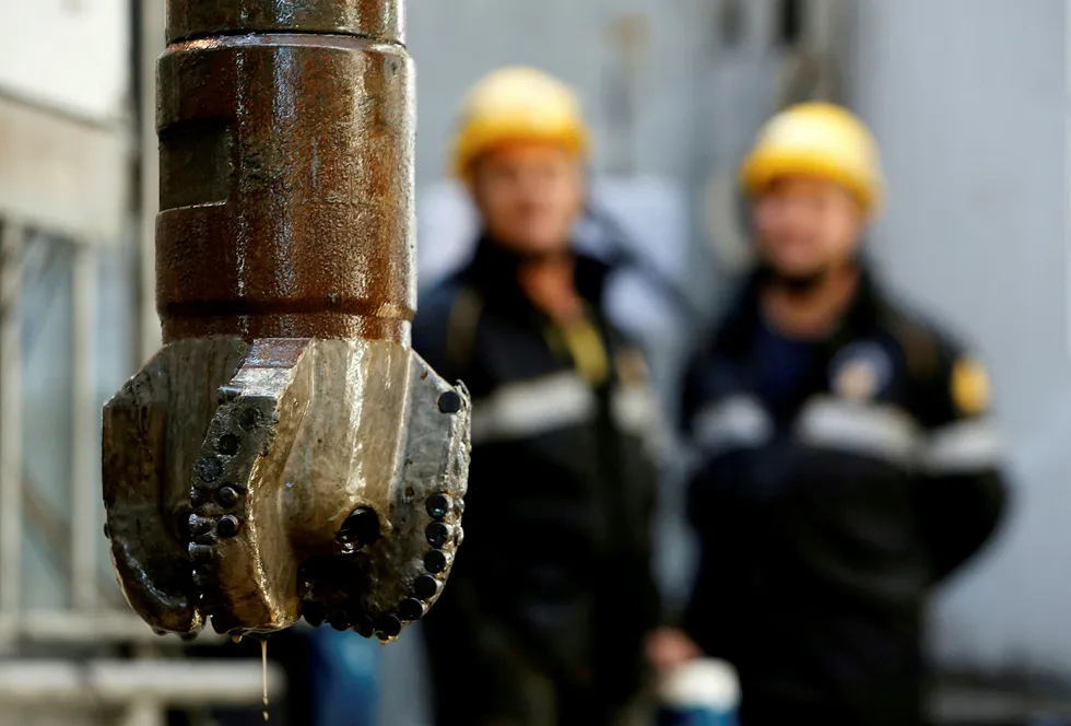 On standby: A drill head at a well pad on Prirazlomnoye oilfield in West Siberia in Russia that is operated by Rosneft