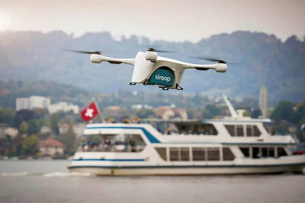 Droner fra selskapet Matternet skal frakte varer til folk i Zurich som et prøveprosjekt. Foto: Matternet/AP photo/NTB scanpix