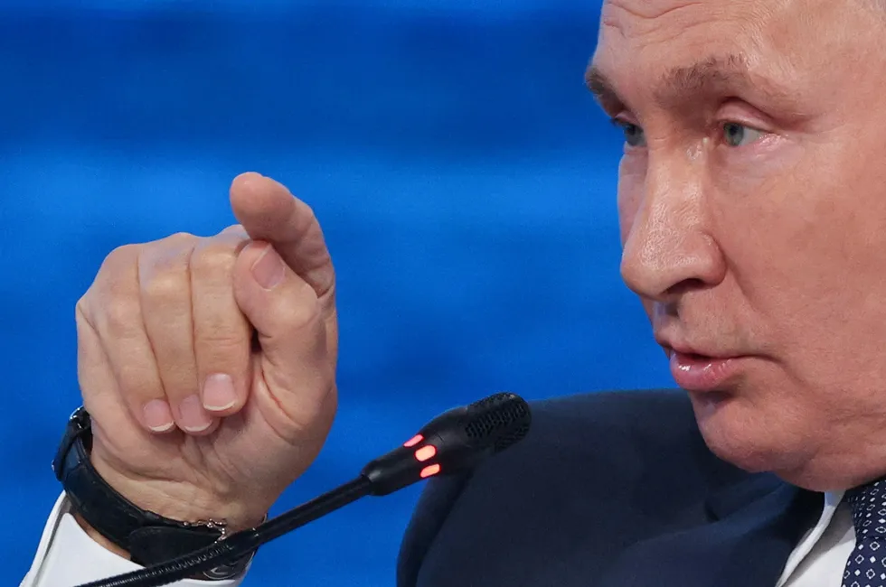Shifting responsibility: Russian President Vladimir Putin accuses Western nations in fostering energy crisis at the Eastern Economic Forum in Vladivostok