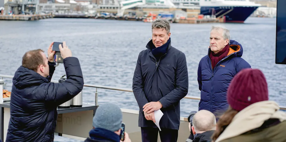 29. mars 2023 holdt statsminister Jonas Gahr Støre og olje- og energiminister Terje Aasland en pressekonferanse der de annonserte utlysningen av Sørlige Nordsjø II.