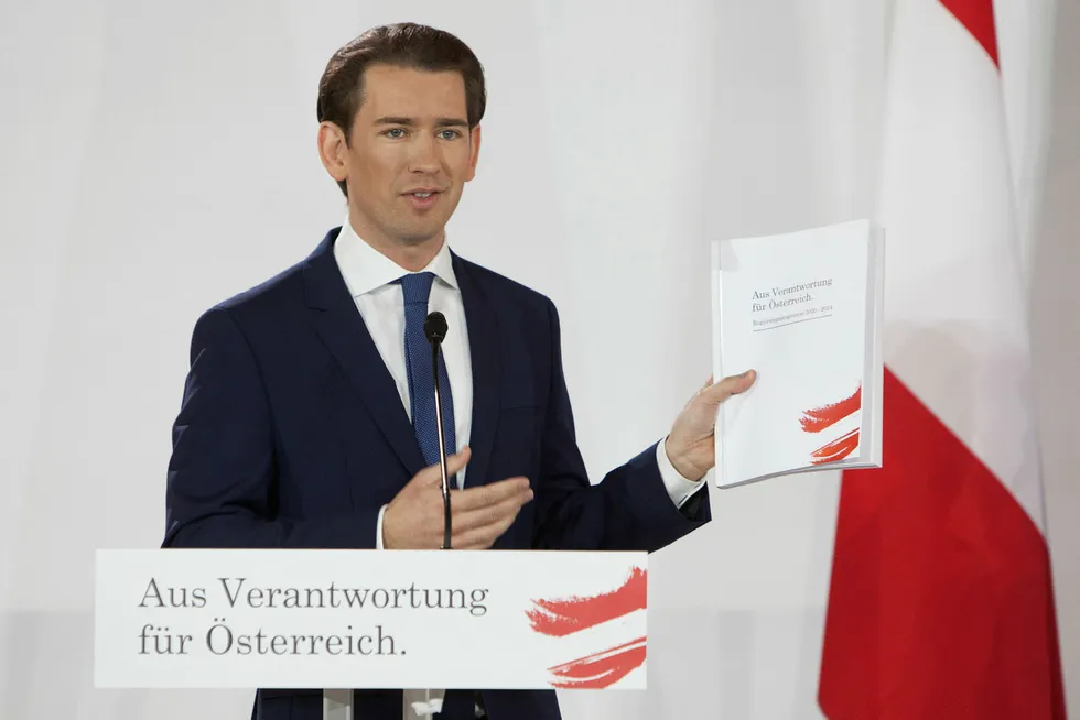 Østerrikes statsminister Sebastian Kurz sa at landets nye regjering vil si nei til Mercosur og vil gå inn for at «avtalen blir avvist i sin nåværende form».