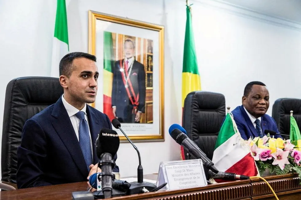 Diversification: Italy's Minister of Foreign Affairs Luigi di Maio (left) met with his Congo-Brazzaville counterpart Jean-Claude Gakosso to wrap up a gas supply deal