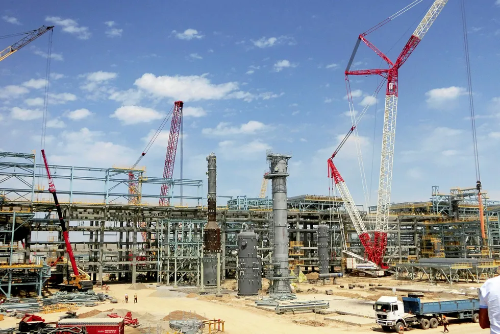 On track: Uzbekistan GTL plant under construction near the Shurtans gas field in Uzbekistan