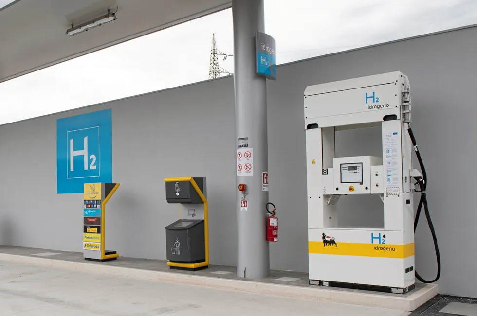 One of the two hydrogen pumps at Eni's filling station just outside Venice.