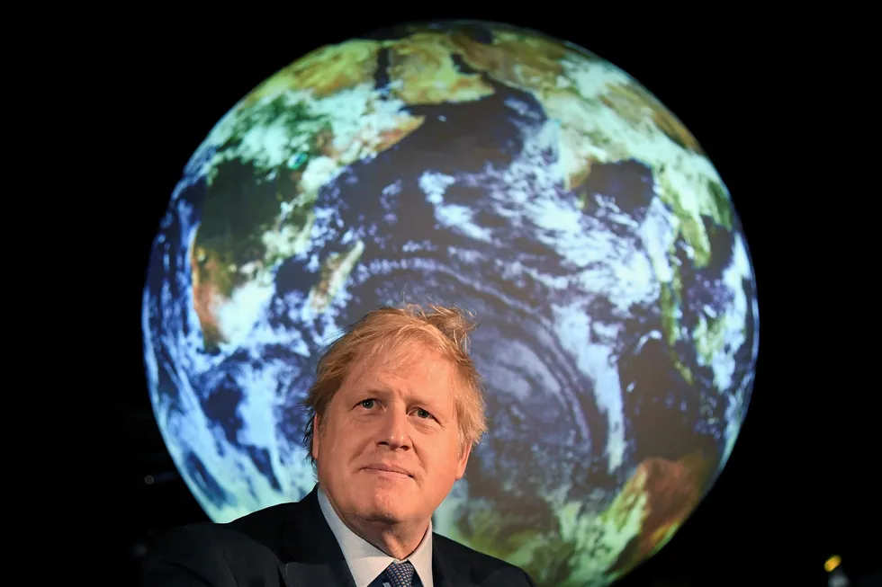Looking ahead: Prime Minister Boris Johnson at an event to launch the UN climate change conference COP26, which will be held in Glasgow next year