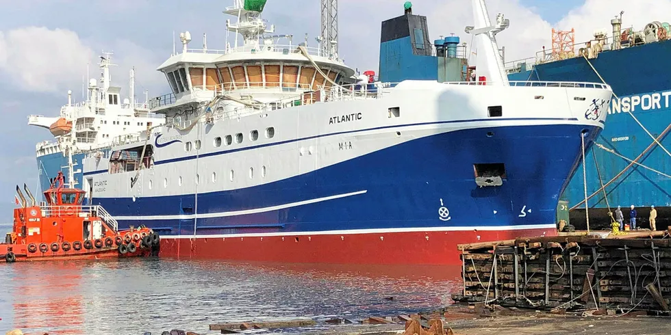 SNART FERDIG: «Atlantic» er i ferd med å ferdigstilles ved Tersan Shipyard i Istanbul i Tyrkia.