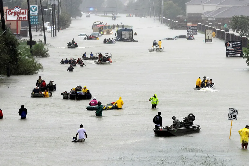 Harvey har ført til store ødeleggelser i USA. Foto: David J. Phillip/AP/NTB scanpix