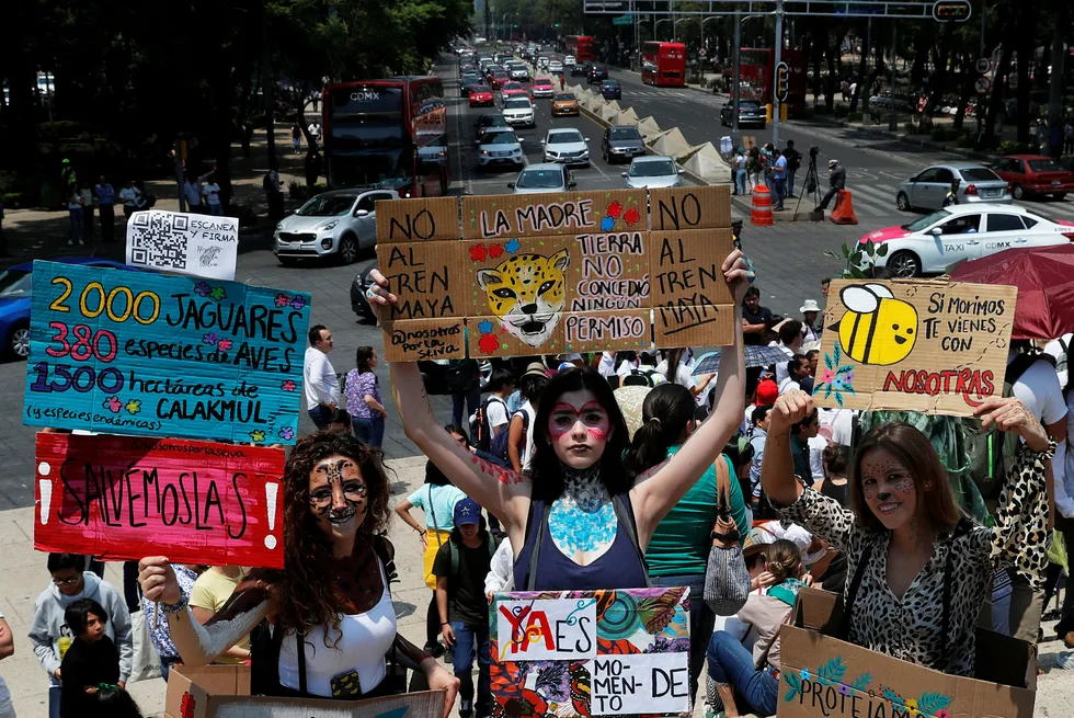 Ungdom over hele verden har demonstrert for klimaet i år. Mange frykter konsekvensene av klimaendringene og utvikler angst. Bildet er fra en demonstrasjon i Mexico City i mai.