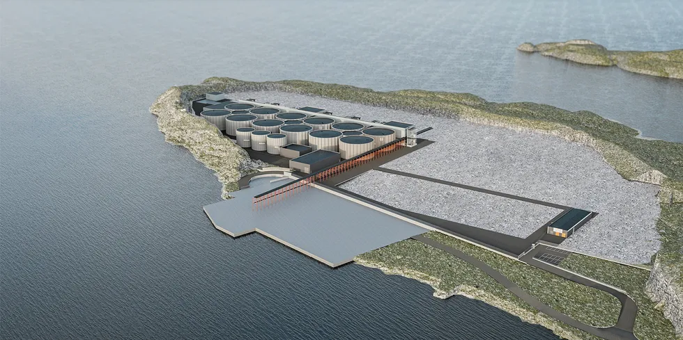 The design behind construction phase 1 of Salmon Evolution's plant outside Molde, Norway.