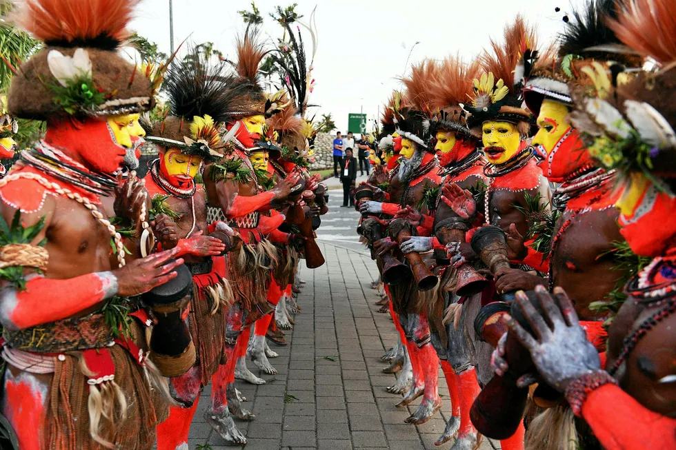 Ceremonial occasion: in Papua New Guinea's capital city Port Moresby