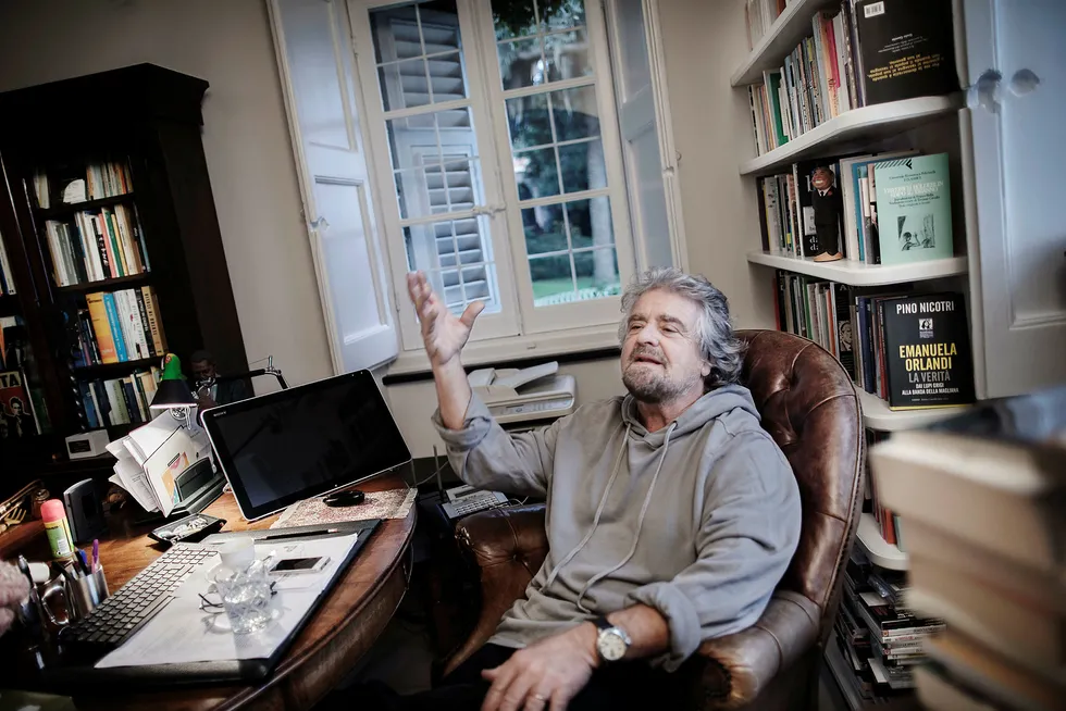 Beppe Grillo er italiensk komiker, skuespiller og politiker leder Femstjernersbevegelsen. Foto: Linda Helen Næsfeldt