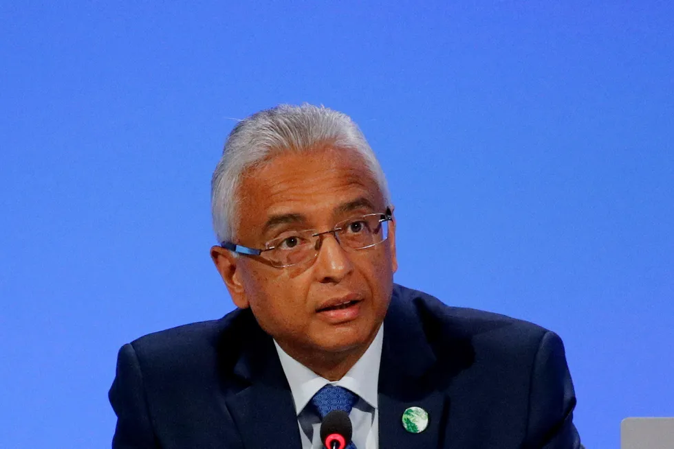 Petroleum proponent: Mauritius' Prime Minister Pravind Kumar Jugnauth during COP26 in Scotland
