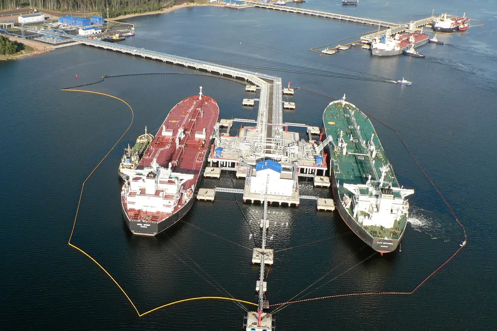 Losing out: Russian largest oil export port of Primorsk on the Baltic Sea