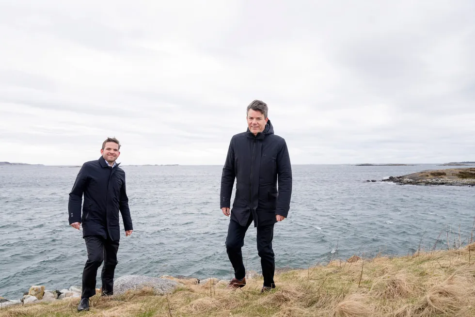 Toppene i Odfjell Oceanwind, Per Lund og Eirik Knudsen, satser på å investere milliarder i flytende havvindprosjekter.
