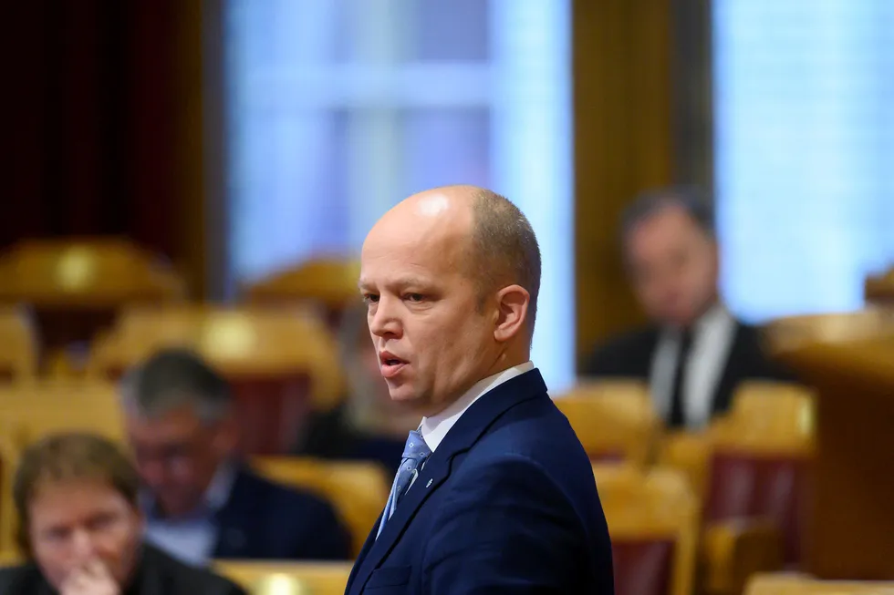 Senterpartiet-leder Trygve Slagsvold Vedum på Stortinget.
