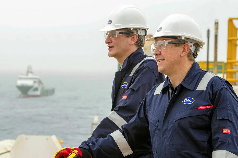 Positive: Cairn Energy chief executive Simon Thomson (left) and non-executive chairman Ian Tyler (right)