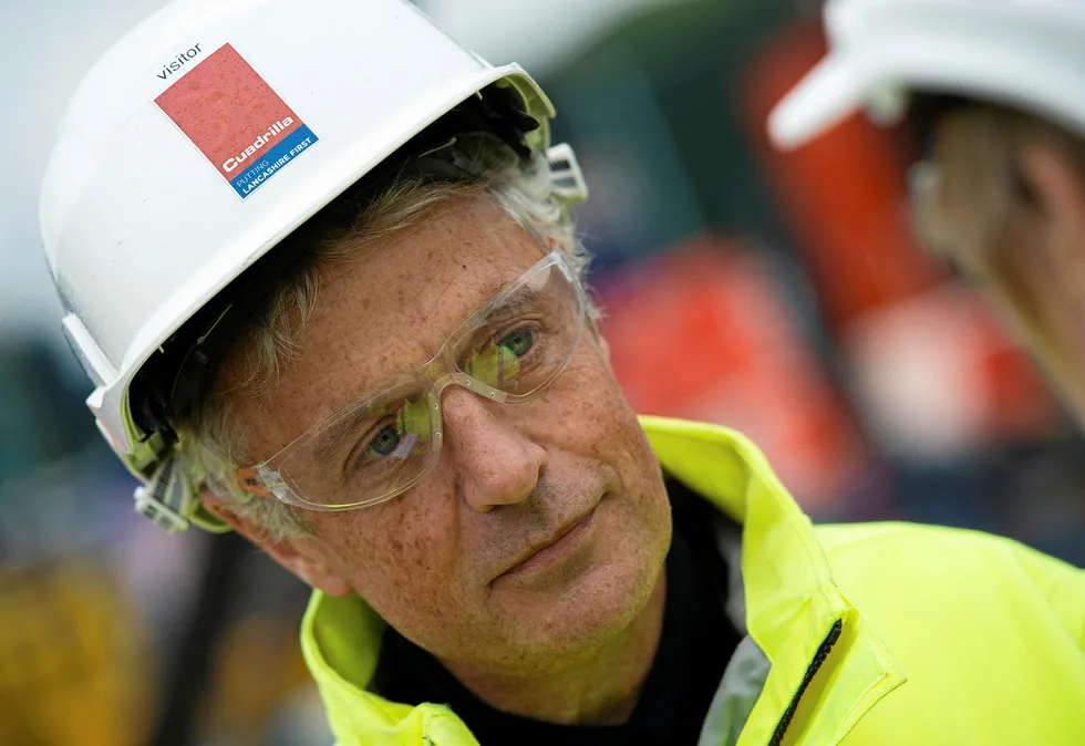 Flow rates: Cuadrilla Resources chief executive Francis Egan at the Preston New Road site in Lancashire in the UK