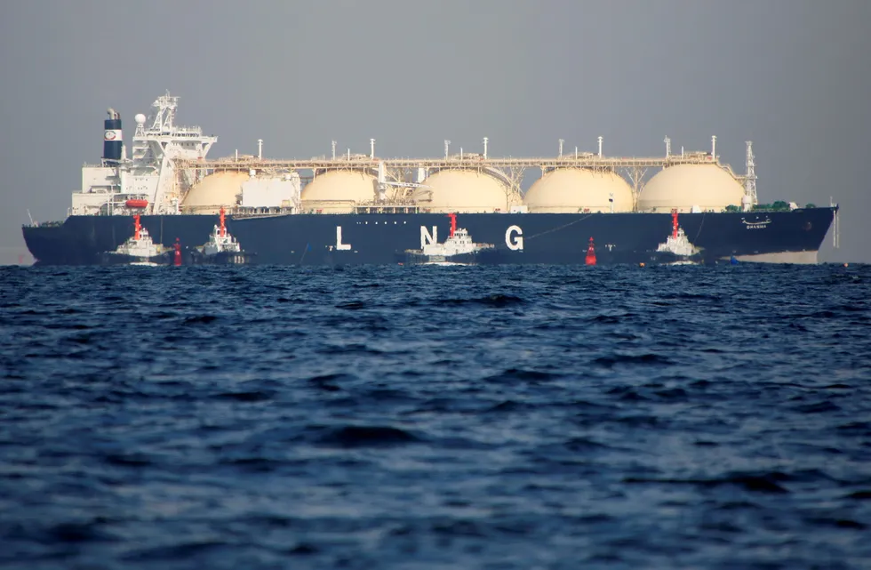 En route: a liquefied natural gas carrier engaged in the global trade