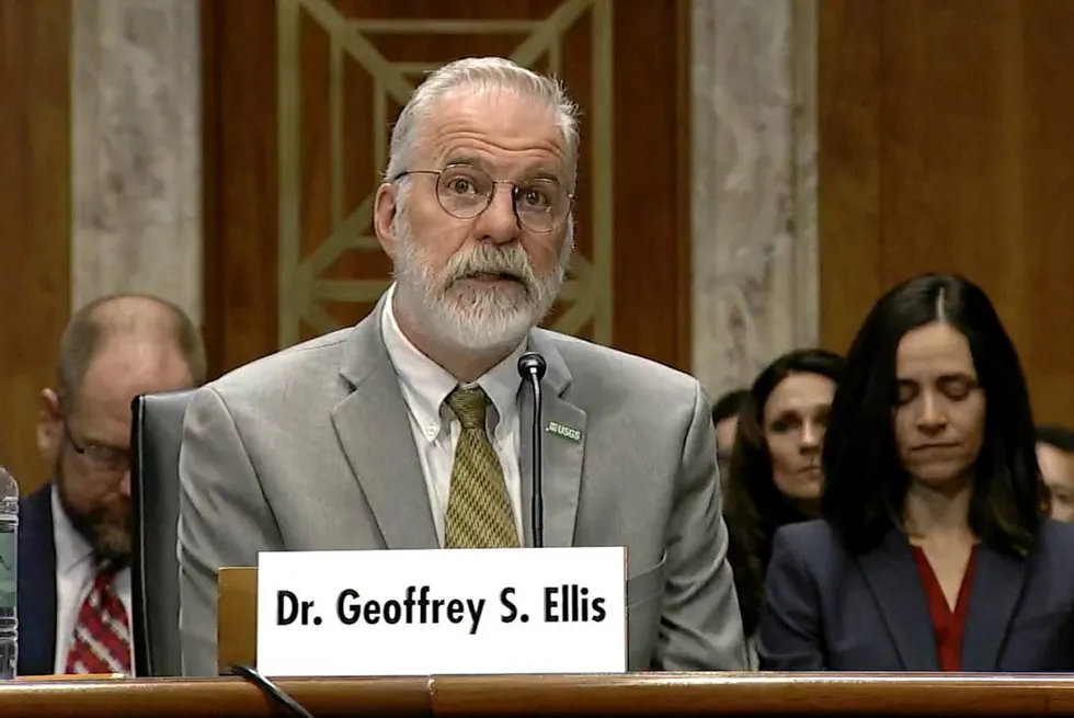 Dr Geoffrey S Ellis giving evidence to the Senate Committee on Energy & Natural Resources in February.