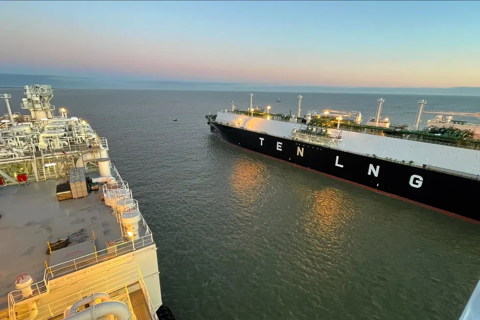 New year: the arrival of the Maria Energy LNG tanker at Wilhelmshaven will allow full commissioning of a terminal expected to start commercial operations later this month.