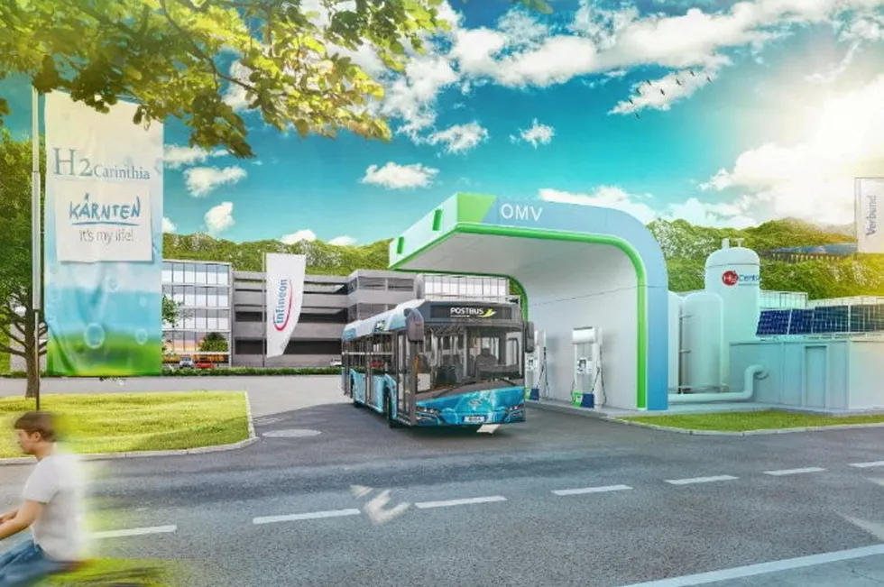 Marketing image for the hydrogen bus programme.