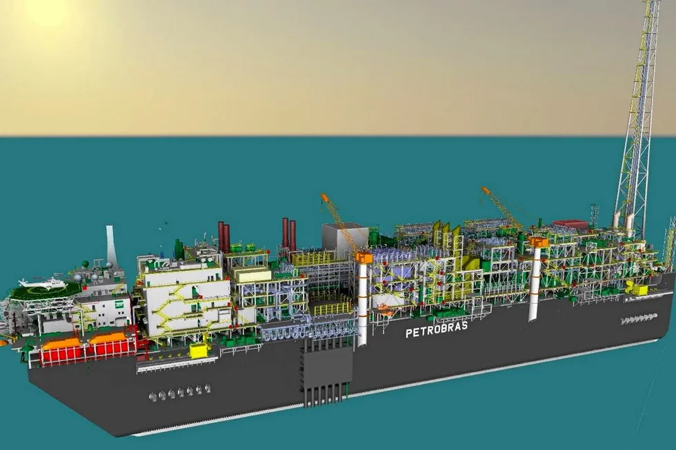 Illustration: the P-82 floating production, storage and offloading vessel to be built by Sembcorp Marine for Petrobras' Buzios field.