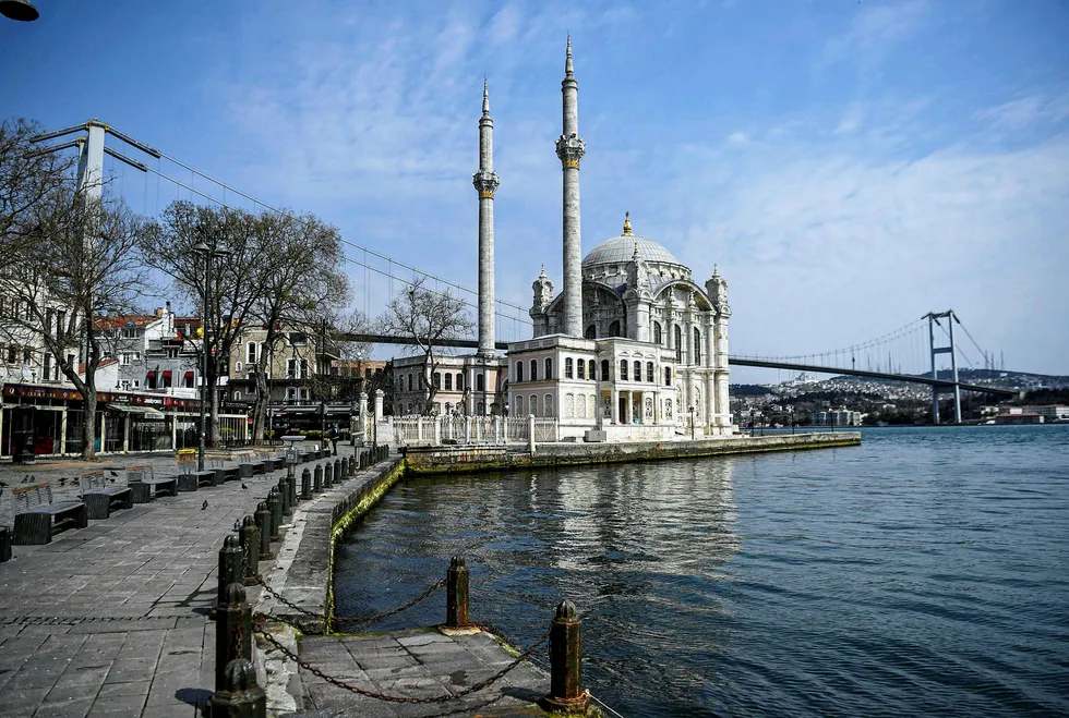 Connections: the Bosphorus Bridge and Ortakoy mosque in Istanbul