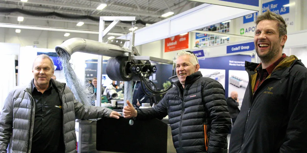 Avdelingsleder Odd Harald Angell i Parkerstore Trondheim, daglig leder Jørn Steinly i Steinly Marin Senja AS og daglig leder Steinung Nymo i Steinly Hydraulikk AS.