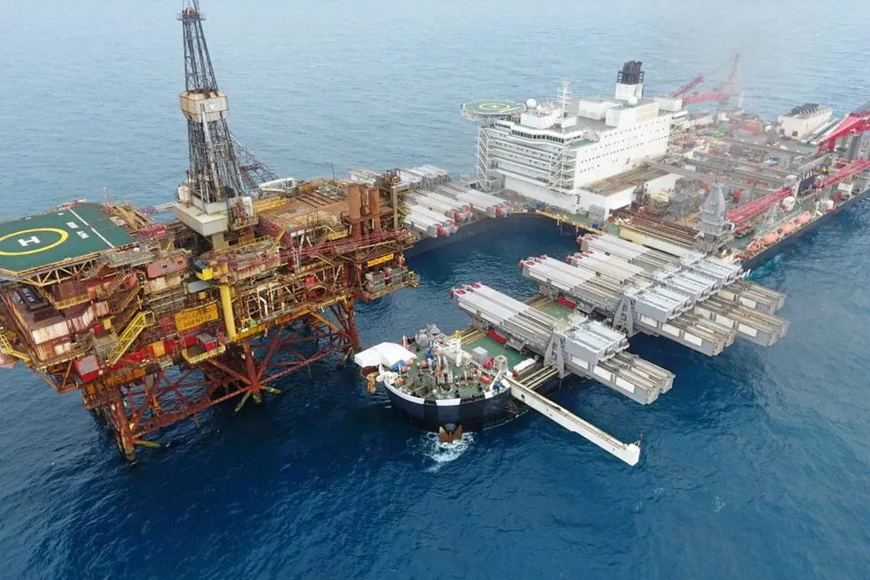 Big lift: the Pioneering Spirit vessel was used to remove the Brent Alpha topsides