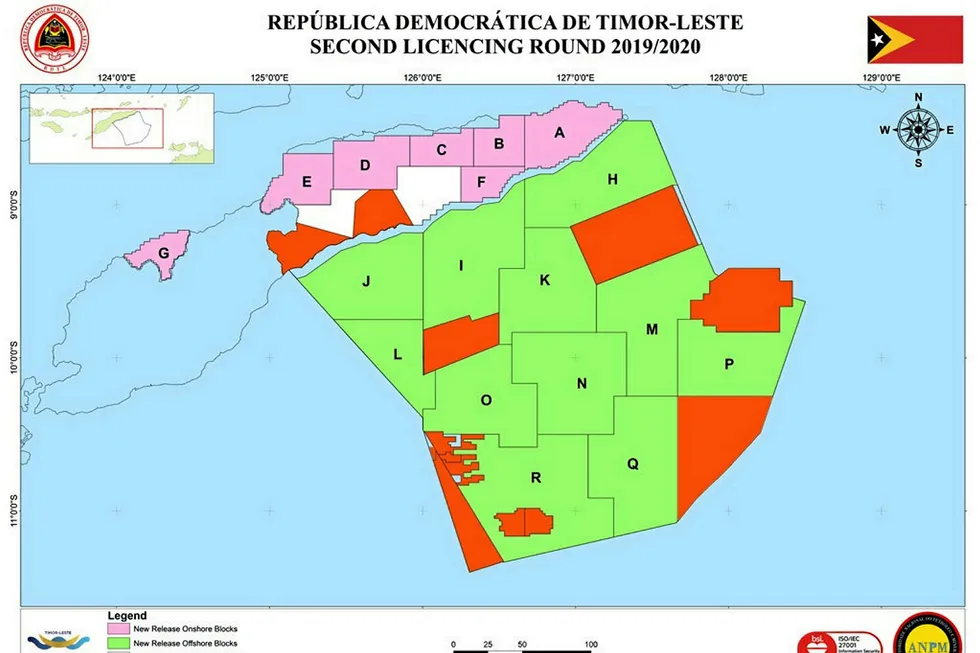 Up for grabs: the offshore and onshore blocks in Timor-Leste's 2019/2020 licensing round