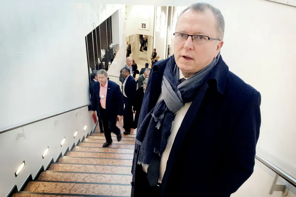 Statoil-sjef Eldar Sætre er på plass under World Economic Forum i Davos for å diskutere energimarkedene med internasjonale kolleger. Foto: Jostein Løvås