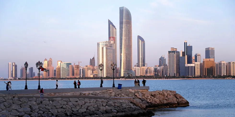 Abu Dhabi city skyline, United Arab Emirates