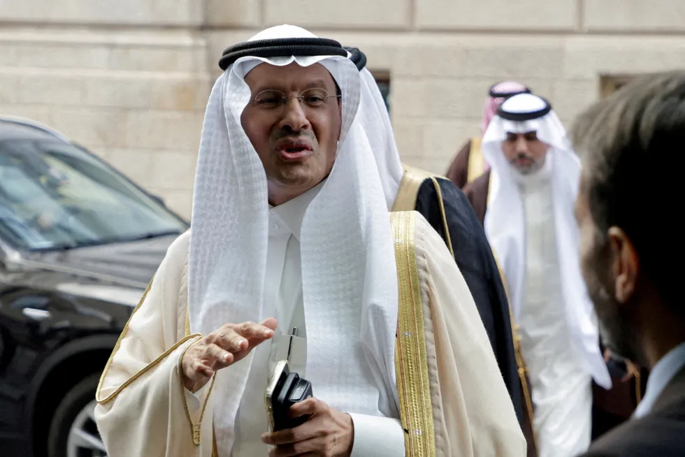 Export control: Saudi Arabia’s Minister of Energy Prince Abdulaziz bin Salman Al-Saud arrives for an Opec meeting in June.