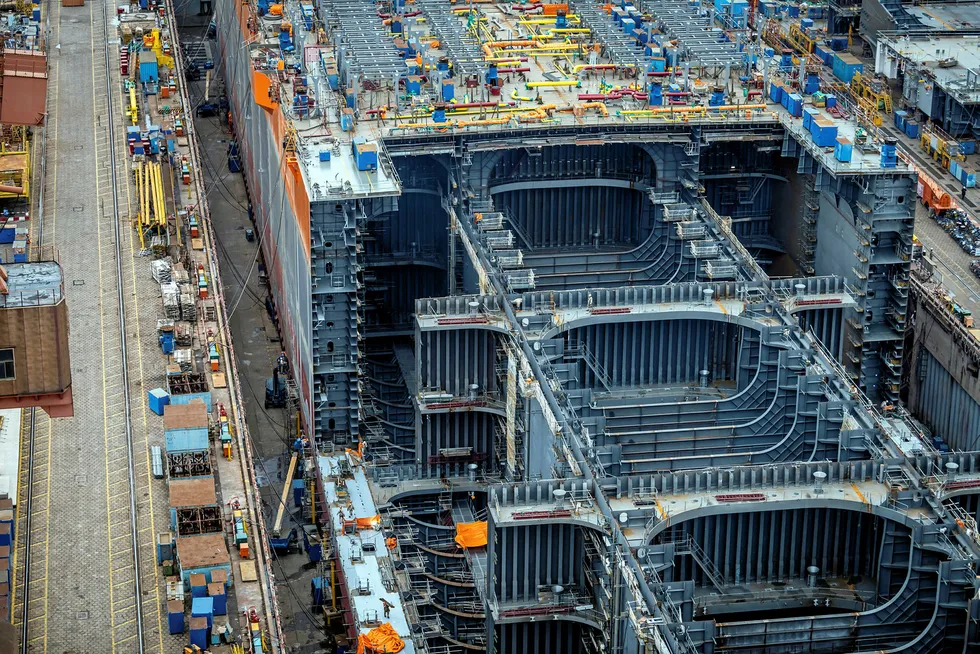 Looking ahead: an FPSO hull under construction at SWS in China